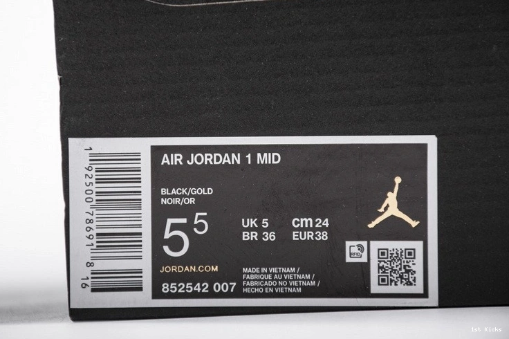 White   Patent Jordan 852542-007 Black 1 Mid Gold 0225